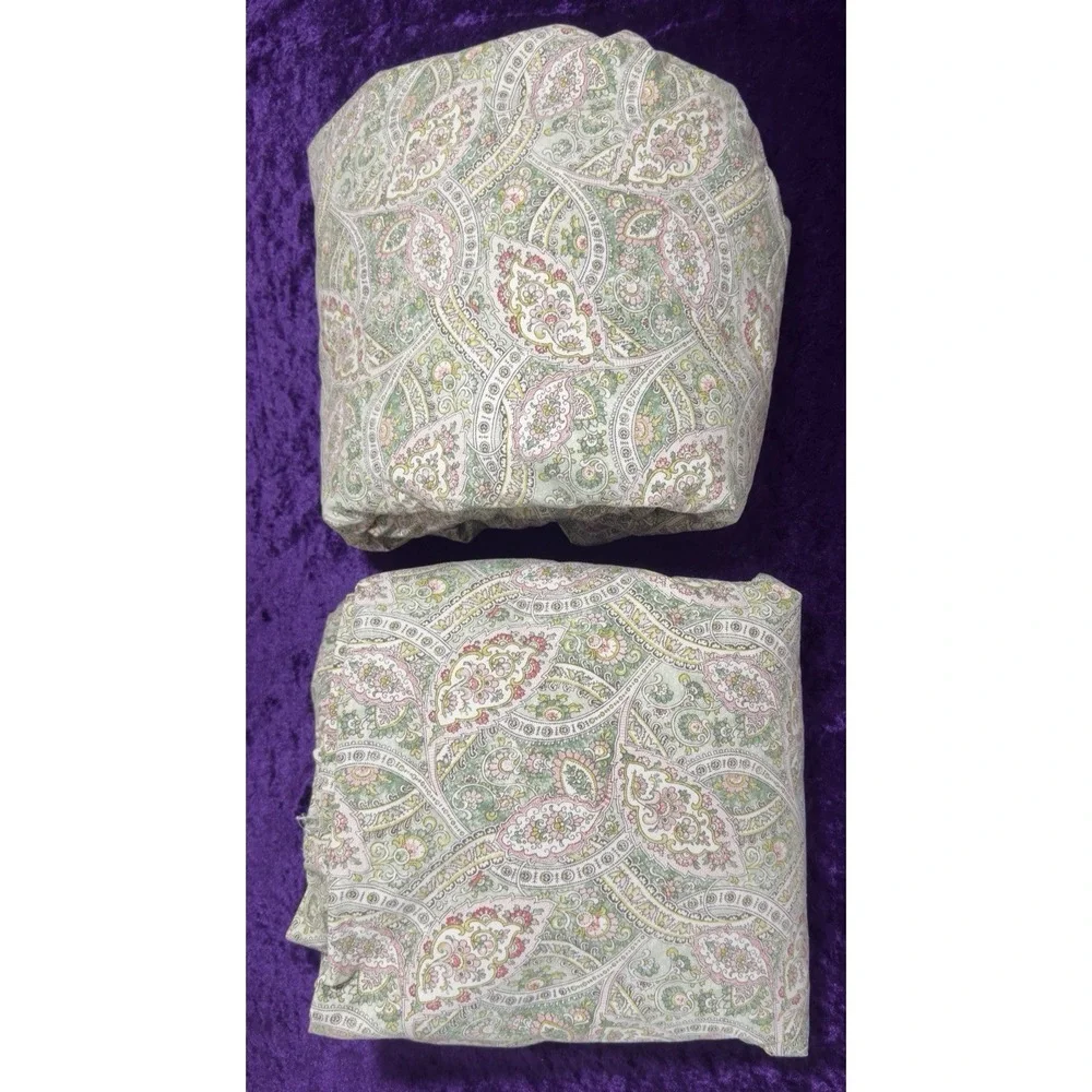 Ralph Lauren Paisley Sheet Set King Sage Floral Shabby Chic 100% Cotton Bahrain